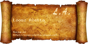 Loosz Aletta névjegykártya